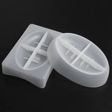 2PCS Silicone Soap Dish Resin Mold Oval/Square Drain Soap Box