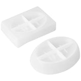 2PCS Silicone Soap Dish Resin Mold Oval/Square Drain Soap Box