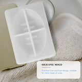 2PCS Silicone Soap Dish Resin Mold Oval/Square Drain Soap Box