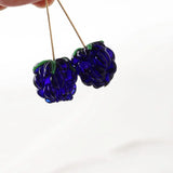 2PCS Raspberry Glass Beads Pendant for Jewelry Making