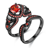 Punk Style Skull Ring Set with CZ for Women Men