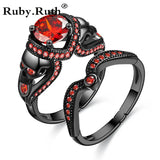 Punk Style Skull Ring Set with CZ for Women Men