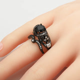 Punk Style Skull Ring Set with CZ for Women Men