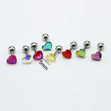 2PCS Small Heart Ear Studs Earrings 5mm 8 Colors