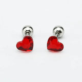2PCS Small Heart Ear Studs Earrings 5mm 8 Colors