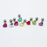 2PCS Small Heart Ear Studs Earrings 5mm 8 Colors