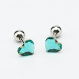 2PCS Small Heart Ear Studs Earrings 5mm 8 Colors