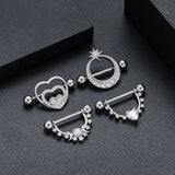 2PCS Snake Rabbit Heart Nipple Shield Women Nipple Rings Barbell