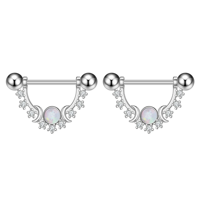 2PCS Snake Rabbit Heart Nipple Shield Women Nipple Rings Barbell