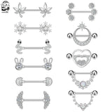 2PCS Snake Rabbit Heart Nipple Shield Women Nipple Rings Barbell