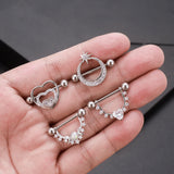 2PCS Snake Rabbit Heart Nipple Shield Women Nipple Rings Barbell