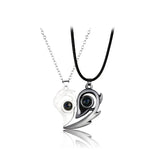 Stainless Steel 100 Languages I Love You Projection Couple Necklace