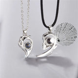 Stainless Steel 100 Languages I Love You Projection Couple Necklace