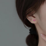 Colorful Zircon Crystal Hoop Earrings Stainless Steel Cartilage Piercing