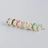 Colorful Zircon Crystal Hoop Earrings Stainless Steel Cartilage Piercing