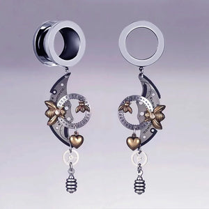 2PCS Stainless Steel Ear Tunnel Gearwheel Ear Plugs Body Piercing