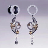 2PCS Stainless Steel Ear Tunnel Gearwheel Ear Plugs Body Piercing