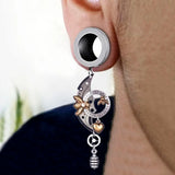 2PCS Stainless Steel Ear Tunnel Gearwheel Ear Plugs Body Piercing