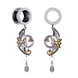 2PCS Stainless Steel Ear Tunnel Gearwheel Ear Plugs Body Piercing