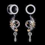 2PCS Stainless Steel Ear Tunnel Gearwheel Ear Plugs Body Piercing