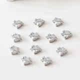 2PCS Star Heart Zircon Pendant Charms 14k Plated 11*13mm
