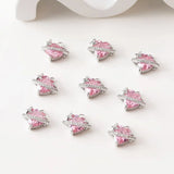 2PCS Star Heart Zircon Pendant Charms 14k Plated 11*13mm