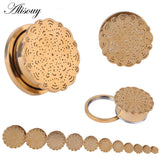 2PCS Steel Screw Ear Plugs Tunnel Flesh Earring Gauges Hollow Piercings