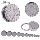 2PCS Steel Screw Ear Plugs Tunnel Flesh Earring Gauges Hollow Piercings