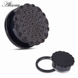 2PCS Steel Screw Ear Plugs Tunnel Flesh Earring Gauges Hollow Piercings