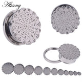 2PCS Steel Screw Ear Plugs Tunnel Flesh Earring Gauges Hollow Piercings