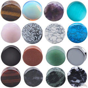 Stone Ear Plugs Gauges Earrings Flesh Tunnel Piercing Expander Stretcher