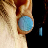 2PCS Stone Ear Plugs Gauges Earrings Flesh Tunnel Piercing