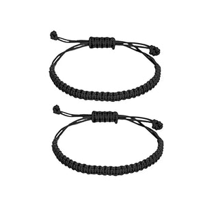2PCS Red Tibetan Woven Rope String Bracelets for Protection Luck Friendship