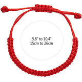 2PCS Red Tibetan Woven Rope String Bracelets for Protection Luck Friendship