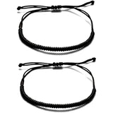 2PCS Red Tibetan Woven Rope String Bracelets for Protection Luck Friendship