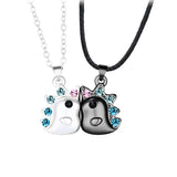 2PCS Distance Monster Pendant Matching Couples Necklace Friendship Jewelry