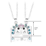 2PCS Distance Monster Pendant Matching Couples Necklace Friendship Jewelry