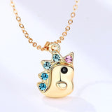2PCS Distance Monster Pendant Matching Couples Necklace Friendship Jewelry