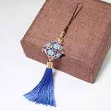 2PCS Tassel Aromatherapy Oil Diffuser Locket Keychain Bag Hanging Pendant