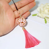 2PCS Tassel Aromatherapy Oil Diffuser Locket Keychain Bag Hanging Pendant