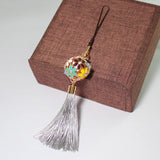 2PCS Tassel Aromatherapy Oil Diffuser Locket Keychain Bag Hanging Pendant