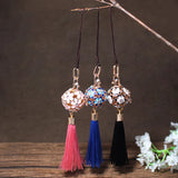 2PCS Tassel Aromatherapy Oil Diffuser Locket Keychain Bag Hanging Pendant