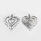 2PCS Tibetan Silver Three Heart Shape Charms Pendants for Jewelry Findings