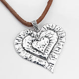 2PCS Tibetan Silver Three Heart Shape Charms Pendants for Jewelry Findings