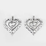 2PCS Tibetan Silver Three Heart Shape Charms Pendants for Jewelry Findings