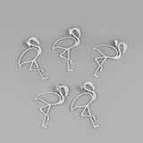 2PCS Tibetan Silver Crane Bird Charms Pendants for DIY Jewelry Making