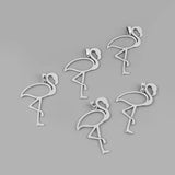 2PCS Tibetan Silver Crane Bird Charms Pendants for DIY Jewelry Making