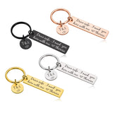 2PCS Drive Safe Keyring with Initials Names Engraved Gift