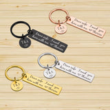2PCS Drive Safe Keyring with Initials Names Engraved Gift