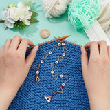 2PCS Triangle Ring Row Counter Chains Enamel Rainbow Stitch Marker